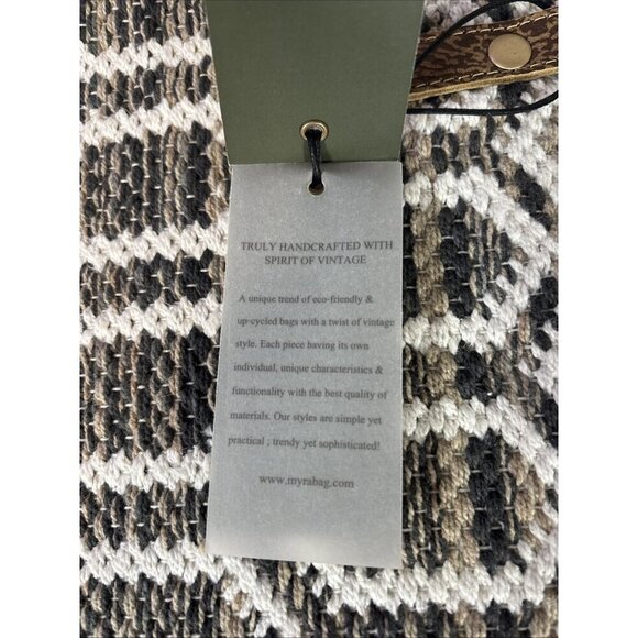 Myra Bag Buzz Fuzz Western Canvas Tote Bag Weekender Bag Oversize Muted Tones - Picture 5 of 12